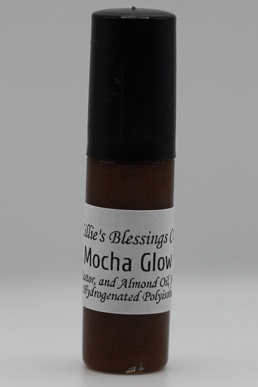 Mini Mocha Glow – Bronze Shimmer Vegan Lip Gloss with Bubble Gum Scent